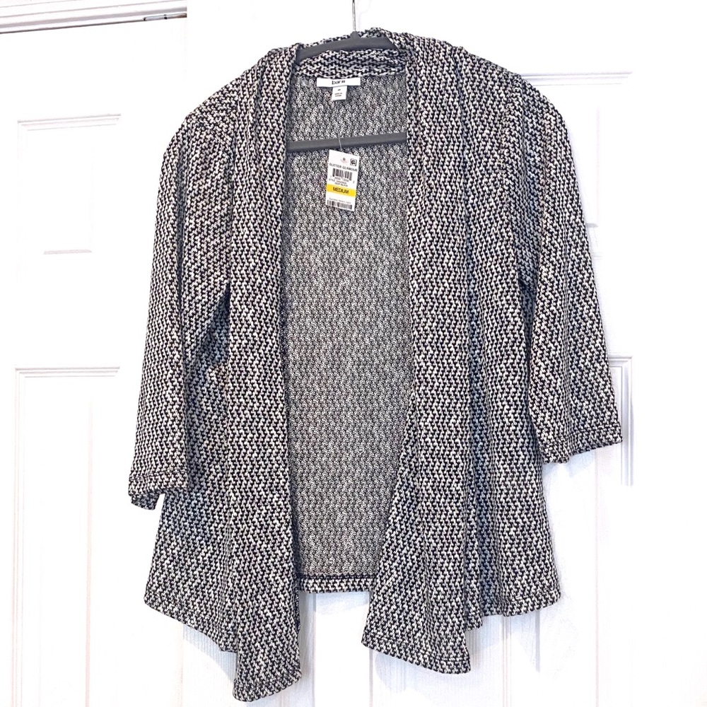 Bar III Black White Pattern Cardigan Sz M